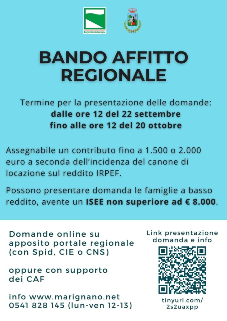 Bando affitto 2026 - locandina
